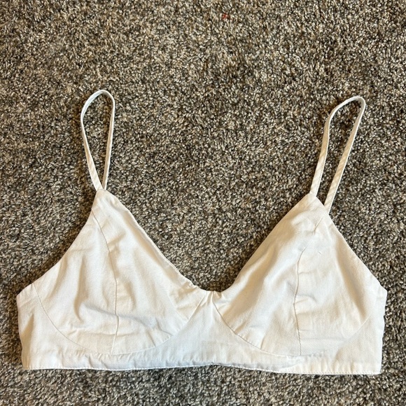 Princess Polly Adalia White Bralette Cropped Shirt 6 - Picture 2 of 7